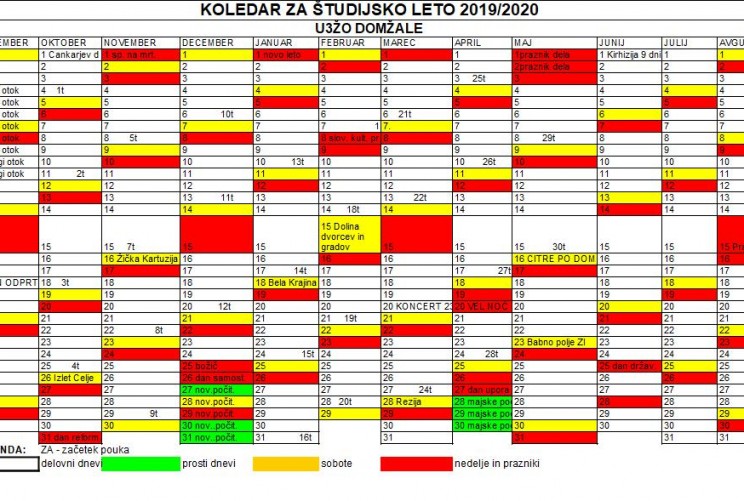 koledar 2019 20